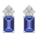 6x4mm Emerald Cut Tanzanite with Diamond Accents 14k White Gold Stud Earrings