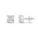 White Cubic Zirconia 14k White Gold Studs With Velvet Gift Box 4.00ctw