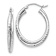 Rhodium Over 14k White Gold 11/16" Diamond-Cut Polished Oval Hoop Earrings