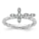 Rhodium Over Sterling Silver Stackable Expressions Cross Aquamarine Ring 0.10ctw