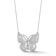Sterling Statements Rhodium Over Sterling Silver CZ Butterfly Necklace