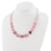 Sterling Silver Pink Agate, Pink Jadeite, Rose Quartz, Crystal Necklace