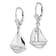 Rhodium Over Sterling Silver Polished Sailboat Leverback Earrings