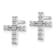 Rhodium Over 14k White Gold Polished Diamond Cross Stud Earrings