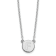 Rhodium Over Sterling Silver Tiny Circle Block Letter F  Initial Necklace