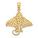 14k Yellow Gold Textured Spotted Eagle Ray Charm