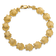14k Yellow Gold Textured Scallop Shell Link Bracelet