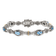 Sterling Silver with 14K Gold Over Sterling Silver Oxidized Swiss Blue
Topaz Bracelet