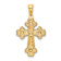 14K Two-tone Gold  Polished Filigree 2 Level Heart Cross Pendant