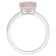 10x8mm Emerald Cut Rose Quartz and 1/10 ctw Diamond Rhodium Over
Sterling Silver Ring