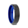 RIGEL Flat Beveled Edges Black Tungsten Ring with Brushed Center and
Vibrant Blue Ceramic Inside 6mm