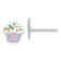 Rhodium Over Sterling Silver Enamel Cupcake Children's Post Earrings