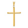 14k Yellow Gold 3D Polished Cross Pendant