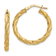 14k Yellow Gold 1 1/4" Twisted Textured Hoop Earrings
