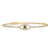 14k Yellow Gold Diamond and Sapphire Evil Eye Bracelet 0.16ctw