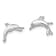 Rhodium Over Sterling Silver Polished Dolphin Post Earrings