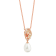 8-8.5mm Round White Freshwater Pearl and Morganite 14K Rose Gold Necklace