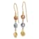 14K Tri-color gold Love Knot Dangle Earrings
