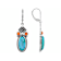 Turquoise And Spiny Oyster Shell Sterling Silver Earrings 16x7mm