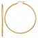 14k Yellow Gold 2 3/16" Satin and Diamond-Cut Round Tube Hoop Earrings