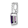 Rhodium Over 10k White Gold 1.1 ctw Amethyst and Accent Diamond Pendant