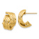14k Yellow Gold Polished and Textured 5/8" Twisted J-Hoop Earrings