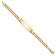 14k Yellow Gold Soft Diamond Shape Curb Link ID Bracelet