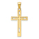 14k Yellow Gold Polished Double Cross Pendant