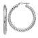 Rhodium Over 14K White Gold 1 5/8" Diamond-Cut Round Hoop Earrings