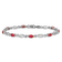 Rhodium Over 14k White Gold Diamond and Ruby Bracelet