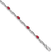 Rhodium Over 14k White Gold Diamond and Ruby Bracelet