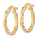 14k Tri-color Gold 7/8" Polished and Satin Hoop Earrings