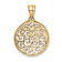 14K Two-tone Gold  Filigree Circle Pendant