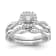 Rhodium Over 14K White Gold Eternal Promise Lab Grown Diamond Halo Ring 0.62ctw