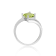 Princess Cut Peridot with White Sapphire Accents Bypass Ring, 1.08ctw