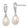Rhodium Over Sterling Silver 7-8mm White Freshwater Cultured Pearl Cubic
Zirconia Dangle Earrings