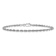 Rhodium Over 10k White Gold 3mm Diamond-Cut Quadruple Rope Link Bracelet