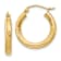 14k Yellow Gold 13/16" Satin and Diamond-Cut Round Hoop Earrings