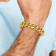 White Cubic Zirconia Stainless Steel Polished Yellow IP Plated Men's Bracelet