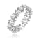 Heart Shape CZ Band Ring In White Rhodium Over Brass