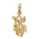 14k Yellow Gold Textured Rose Pendant