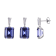 Blue And White Cubic Zirconia Rhodium Over Silver Earrings