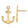 14K Yellow Gold Polished 2D Anchor Stud Earrings