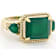 Green Onyx 3-Stone Ring In 18K Gold Over Sterling Silver 5.06ctw