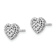 Rhodium Over 14k White Gold Polished Diamond-Cut Heart Stud Earrings