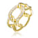 Geometric CZ Pave Band Ring In 14K Gold Over Brass