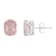 8x6mm Oval Rose Quartz Rhodium Over Sterling Silver Stud Earrings