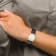 Charles Hubert Ladies IP Plated Crystal Bezel Black Leather Watch