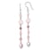 Sterling Silver Pink Freshwater Pearl, Red and Rose Quartz, Pink Jadeite
and Thulite Dangle Earrings