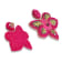 Pink Seed Beads With Clear Crystal Butterfly Earring
